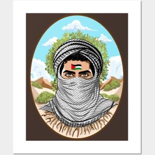 Palestine Freedom Fighter Portrait Posters and Art